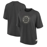 Boston Bruins Fanatics Women's Oversized Elements Raw Edge Future Ground T-Shirt Charcoal