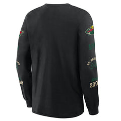 Minnesota Wild Fanatics Boxed In Legacy Long Sleeve T-Shirt Black