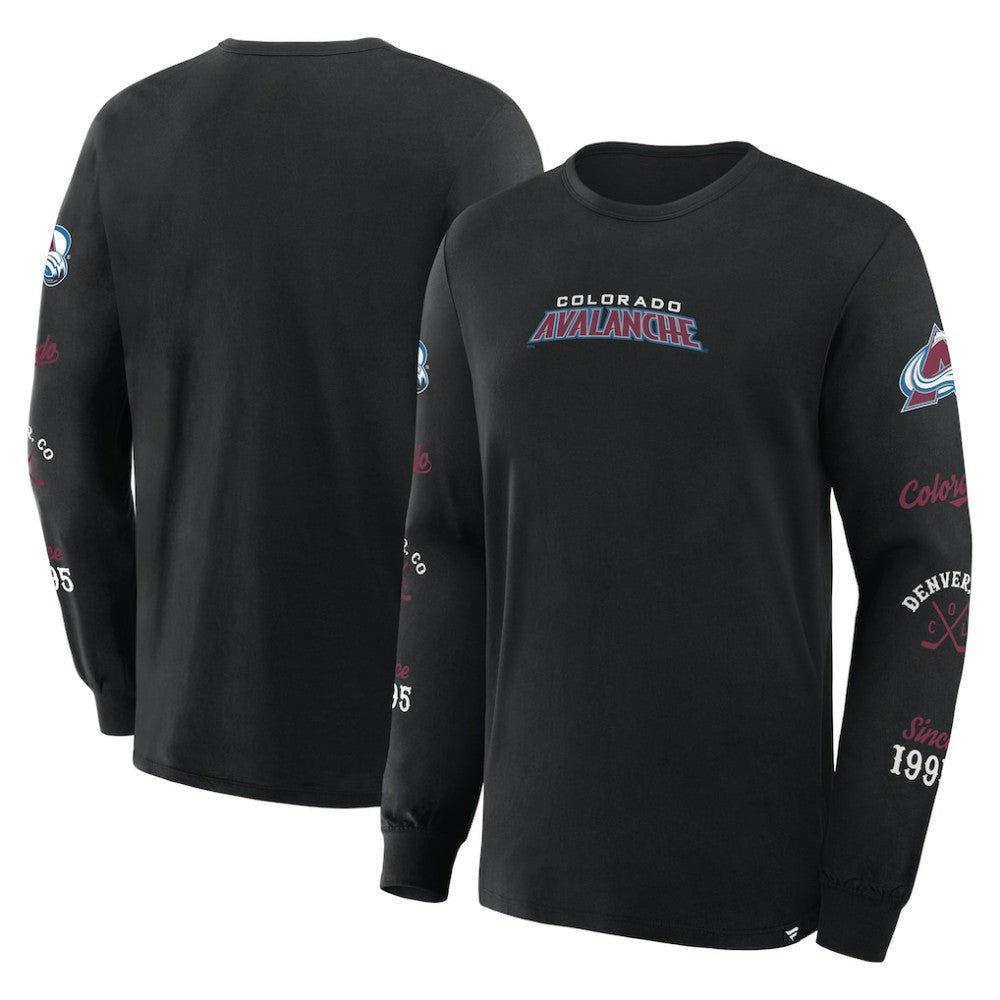 Colorado Avalanche Fanatics Boxed In Legacy Long Sleeve T-Shirt Black