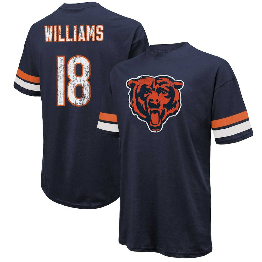 Caleb Williams Chicago Bears Majestic Threads Name & Number Oversize Fit T-Shirt - Navy cheap