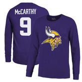 J.J. McCarthy Minnesota Vikings Majestic Threads Name & Number Long Sleeve T-Shirt - Purple discount