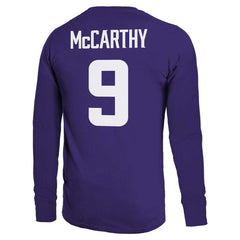 J.J. McCarthy Minnesota Vikings Majestic Threads Name & Number Long Sleeve T-Shirt - Purple discount