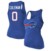 Keon Coleman Buffalo Bills Majestic Threads Women's Name & Number Tri-Blend Scoop Neck Tank Top - Royal outlet