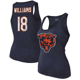 Caleb Williams Chicago Bears Majestic Threads Women's Name & Number Tri-Blend Scoop Neck Tank Top - Navy cheap