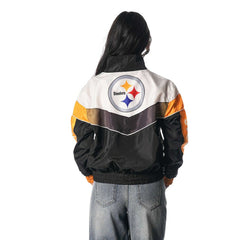 Pittsburgh Steelers The Wild Collective Women's 1/4 Zip Track Jacket - Black online