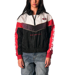 San Francisco 49ers The Wild Collective Women's 1/4 Zip Track Jacket - Black for sale