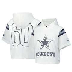 Dallas Cowboys The Wild Collective Women's Mesh Short Sleeve Hoodie T-Shirt - White cheap