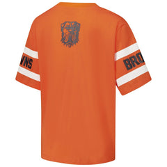 Cleveland Browns The Wild Collective Women's Drop Shoulder T-Shirt - Orange online