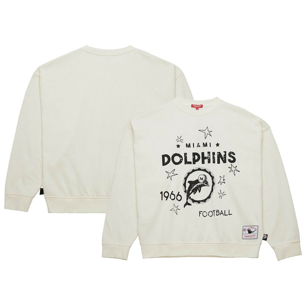 Miami Dolphins Women's Throwback Logo 3.0 Pullover Sweatshirt - Cream online