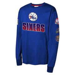 Philadelphia 76ers Youth Hardwood Classics All Over Long Sleeve T-Shirt - Royal | Mitchell & Ness sale