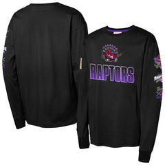 Toronto Raptors Youth Hardwood Classics All Over Long Sleeve T-Shirt - Black | Mitchell & Ness outlet