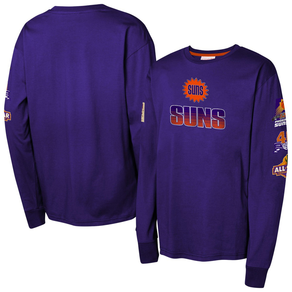 Phoenix Suns Youth Hardwood Classics All Over Long Sleeve T-Shirt - Purple | Mitchell & Ness sale