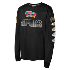 San Antonio Spurs Youth Hardwood Classics All Over Long Sleeve T-Shirt - Black | Mitchell & Ness cheap