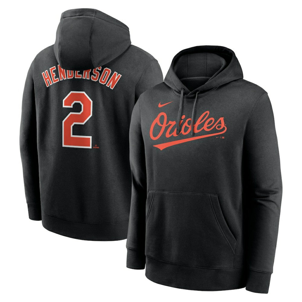 Gunnar Henderson Baltimore Orioles Player Name & Number Club Fleece Pullover Hoodie - Black | Nike