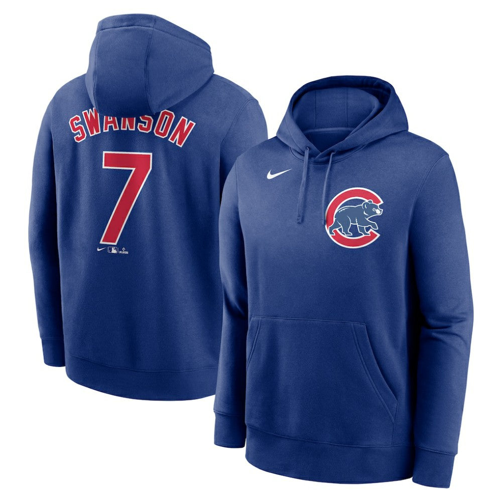 Dansby Swanson Chicago Cubs Player Name & Number Club Pullover Hoodie - Royal | Nike