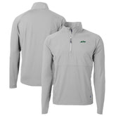 New York Jets Cutter & Buck Primary Logo Adapt Eco Knit Hybrid Recycled Raglan Quarter-Zip Top - Gray outlet