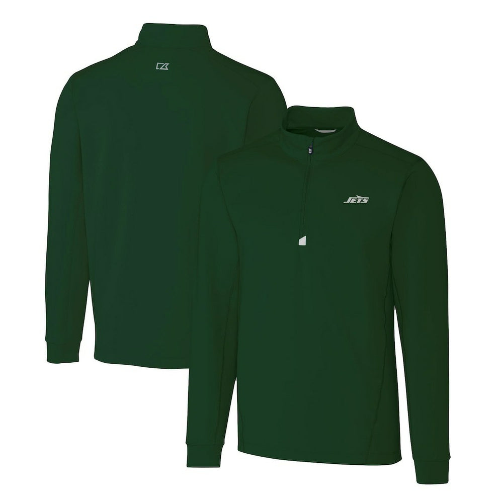 New York Jets Cutter & Buck Primary Logo Traverse Stretch Quarter-Zip Top - Hunter Green discount