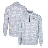 New York Jets Cutter & Buck Primary Logo Traverse Stretch Camo Print Eco Quarter-Zip Top - Gray discount