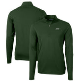 New York Jets Cutter & Buck Primary Logo Virtue Eco Pique Recycled Quarter-Zip Pullover Top - Hunter Green online