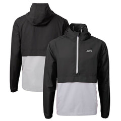 New York Jets Cutter & Buck Monochromatic Logo Charter Eco Recycled Half-Zip Anorak Jacket - Black/Gray outlet