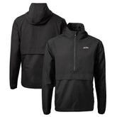 New York Jets Cutter & Buck Monochromatic Logo Charter Eco Recycled Half-Zip Anorak Jacket - Black online