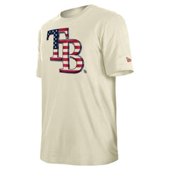 Tampa Bay Rays Americana Flag Fill T-Shirt - Cream | New Era