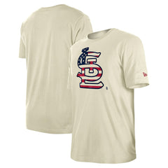 St. Louis Cardinals Americana Flag Fill T-Shirt - Cream | New Era