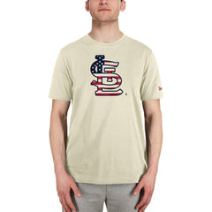St. Louis Cardinals Americana Flag Fill T-Shirt - Cream | New Era