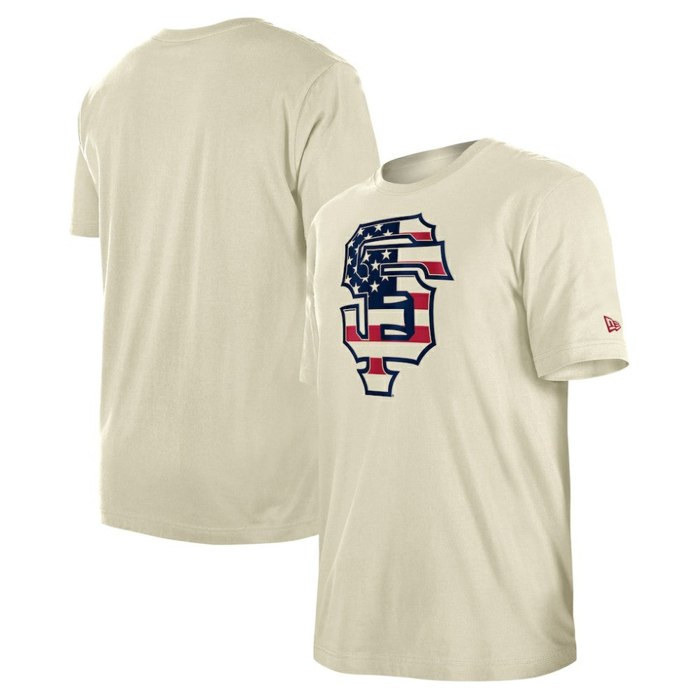 San Francisco Giants Americana Flag Fill T-Shirt - Cream | New Era