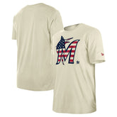 Miami Marlins Americana Flag Fill T-Shirt - Cream | New Era