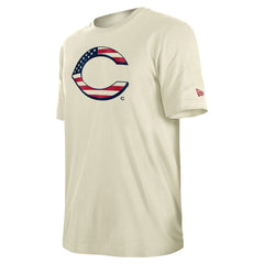 Cincinnati Reds Americana Flag Fill T-Shirt - Cream | New Era