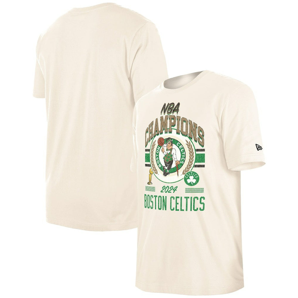 Boston Celtics 2024 NBA Finals Champions Victory Chrome T-Shirt - Cream | New Era shop