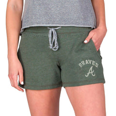 Atlanta Braves Concepts Sport Women's Mainstream French Terry Tri-Blend Shorts - Green