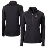 Los Angeles Dodgers Cutter & Buck Women's Adapt Eco Knit Stretch Recycled Half-Zip DryTec Top - Black
