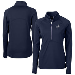 Los Angeles Dodgers Cutter & Buck Women's Adapt Eco Knit Stretch Recycled Half-Zip DryTec Top - Navy