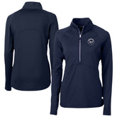 New York Mets Cutter & Buck Women's Adapt Eco Knit Stretch Recycled Half-Zip DryTec Top - Navy