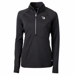 Cleveland Guardians Cutter & Buck Women's Adapt Eco Knit Stretch Recycled Half-Zip DryTec Top - Black