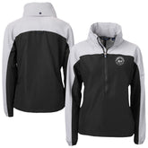 New York Mets Cutter & Buck Women's Charter Eco Recycled Half-Zip Anorak Jacket - Black/Gray