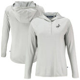 Los Angeles Dodgers Cutter & Buck Women's Coastline Epic Comfort Eco Recycled Raglan Long Sleeve Hoodie T-Shirt - Gray