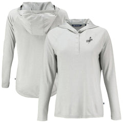 Los Angeles Dodgers Cutter & Buck Women's Coastline Epic Comfort Eco Recycled Raglan Long Sleeve Hoodie T-Shirt - Gray