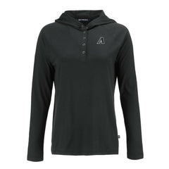 Arizona Diamondbacks Cutter & Buck Women's Coastline Epic Comfort Eco Recycled Raglan Long Sleeve Hoodie T-Shirt - Black