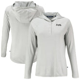 Atlanta Braves Cutter & Buck Women's Coastline Epic Comfort Eco Recycled Raglan Long Sleeve Hoodie T-Shirt - Gray