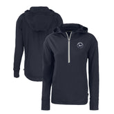 New York Mets Cutter & Buck Women's Daybreak Eco Recycled Half-Zip Hoodie - Navy