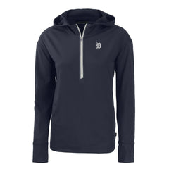 Detroit Tigers Cutter & Buck Women's Daybreak Eco Recycled Half-Zip Hoodie - Navy