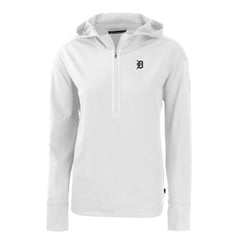 Detroit Tigers Cutter & Buck Women's Daybreak Eco Recycled Half-Zip Hoodie - White