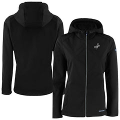 Los Angeles Dodgers Cutter & Buck Women's Evoke Eco Softshell Recycled Full-Zip Hoodie Jacket - Black