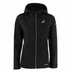 Los Angeles Dodgers Cutter & Buck Women's Evoke Eco Softshell Recycled Full-Zip Hoodie Jacket - Black