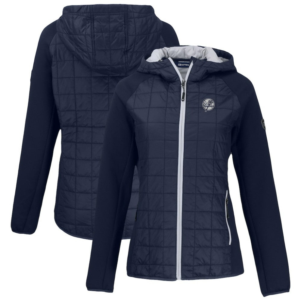 New York Yankees Cutter & Buck Women's Rainier Primaloft Eco Full-Zip Hybrid Jacket - Navy