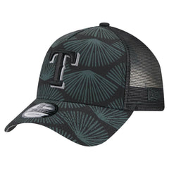 Texas Rangers 9FORTY A-Frame Trucker Adjustable Hat - Black | New Era