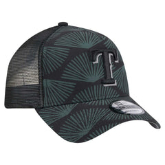 Texas Rangers 9FORTY A-Frame Trucker Adjustable Hat - Black | New Era